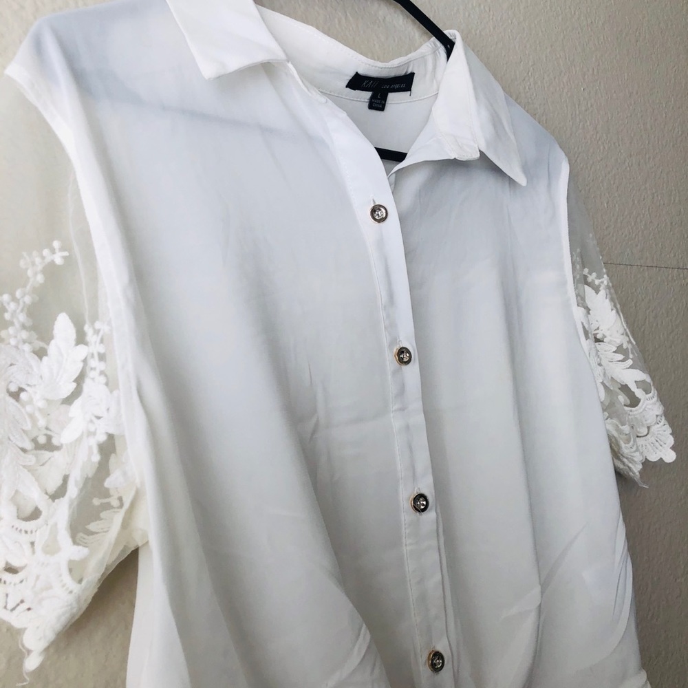 White Lace Crop Top